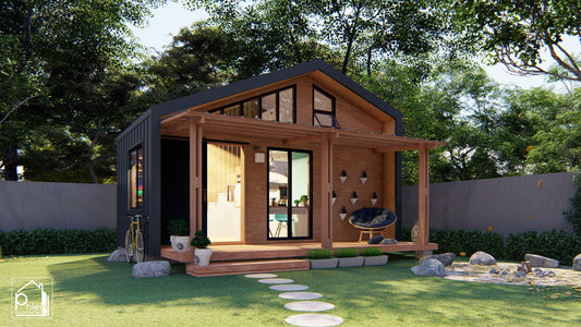 Primrose Layout Kit with CAD/DWG file | 26 sqm Tiny House Design with Loft Floor Plan & Elevations (Digital Download)