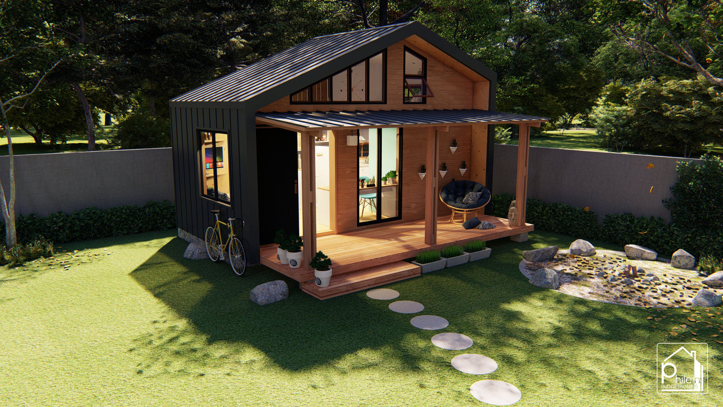 Primrose Basic Kit | 26 sqm Tiny House Design with Loft Floor Plan (Digital Download)