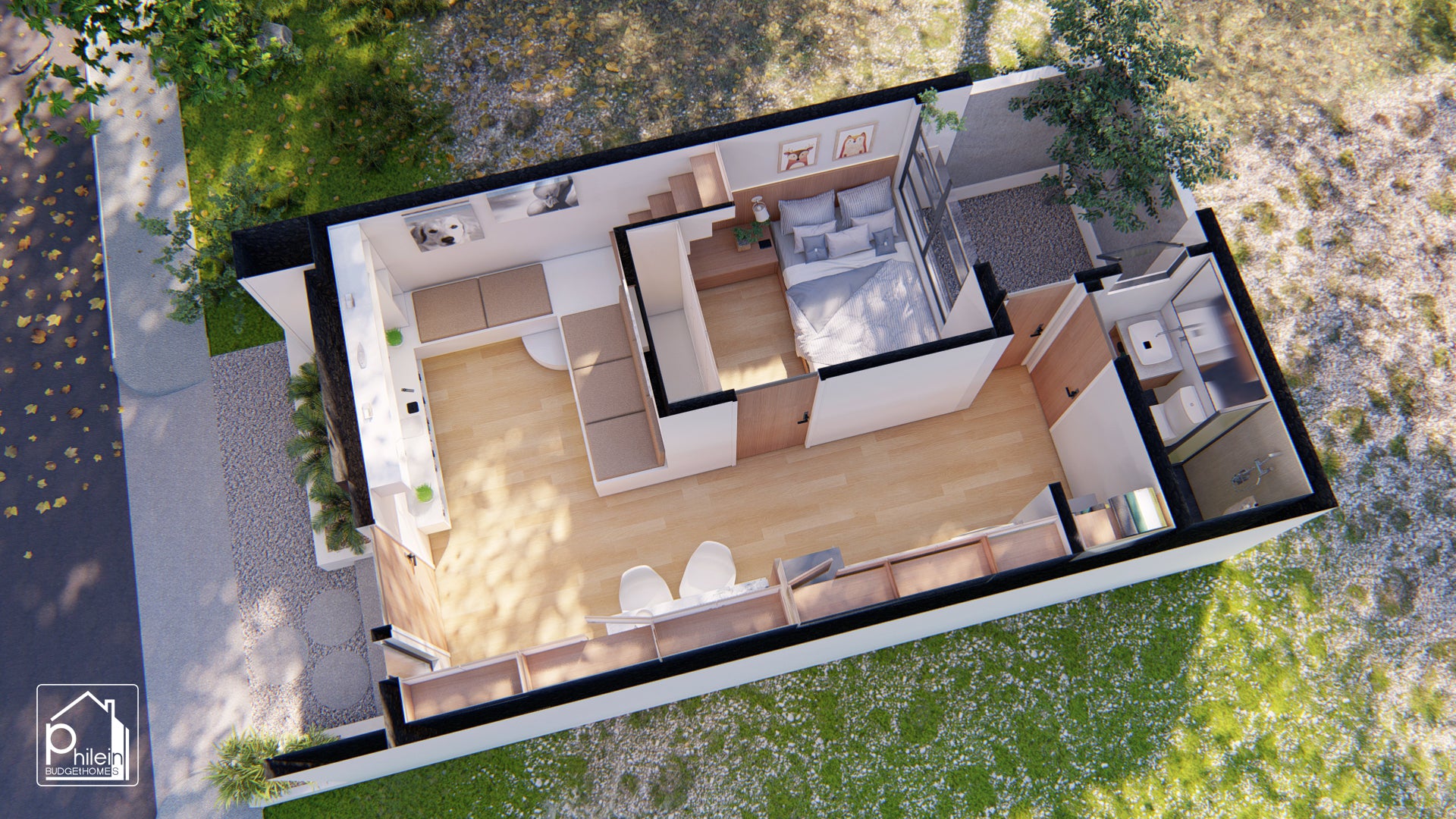 Cassia Layout Kit | 43sqm Small House Design with Loft Floor Plan & Elevations (DIGITAL DOWNLOAD)